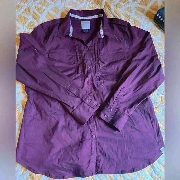5.11 511 Tactical Series Button Up Shirt Women’s Sz XL Long Sleeve Burgundy Work - Picture 1 of 6